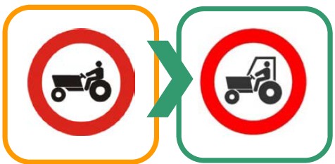 R-111 No entry for agricultural motor vehicles