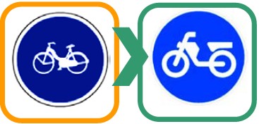 R-407b Lane reserved for mopeds