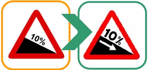 P-16a Steep downhill slope