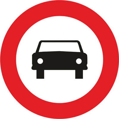 R-103 No entry for motor vehicles, except two-wheeled motorcycles without sidecar