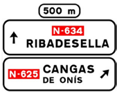 S-220a Advance signalling, with side sign, on
    conventional road or multilane road
    towards conventional road or multilane
    road and own direction