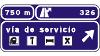 S-266 Advance signage on motorway or dual carriageway for a service road, with shared exit
