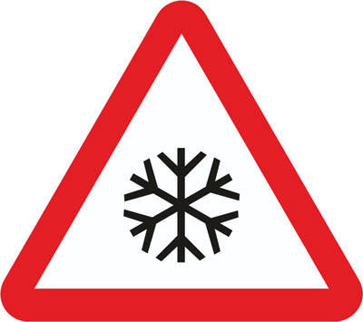 P-34 Slippery road due to ice or snow