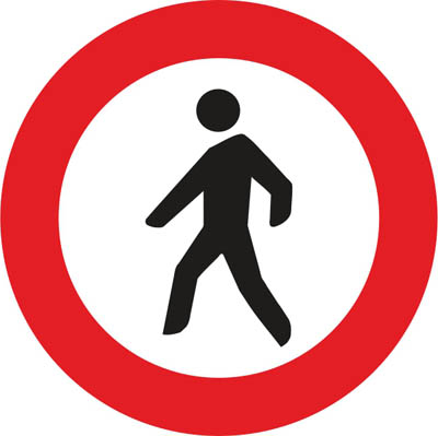 R-116 No entry for pedestrians