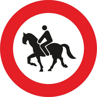 R-117 No entry for mounted animals