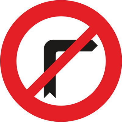 R-302 Right turn prohibited