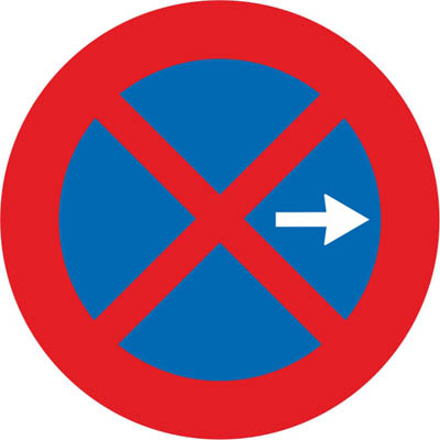 R-307b No stopping and no parking towards the side of the sign indicated by the arrow