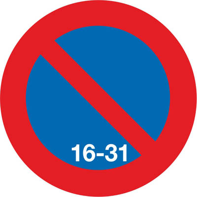 R-308d Parking prohibited during the second fortnight